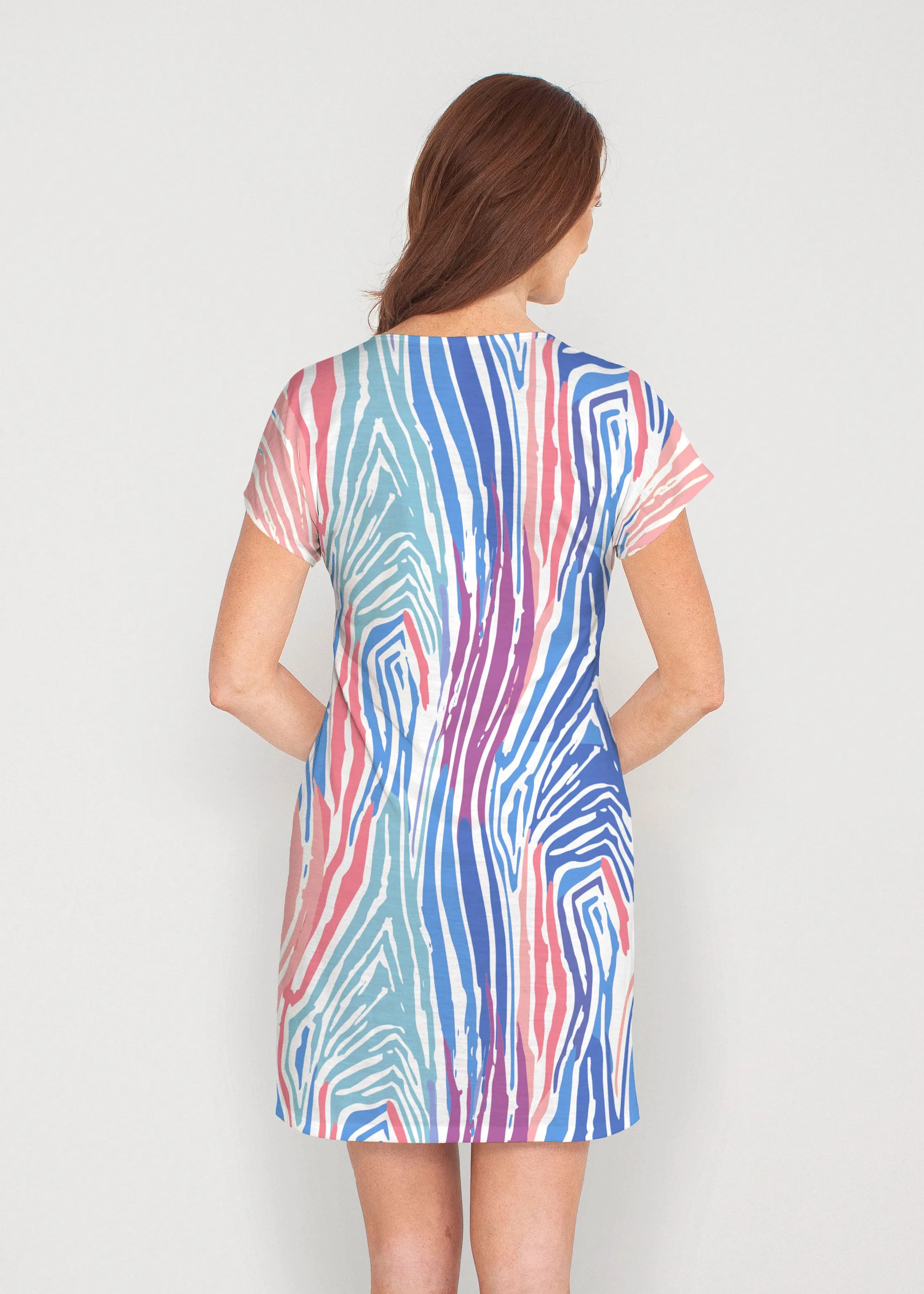 Fruity Stripes (14272) ~ French Terry Short Sleeve Crew Dress