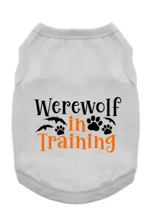 Funny Halloween Tee Shirts- Wherewolf in Training