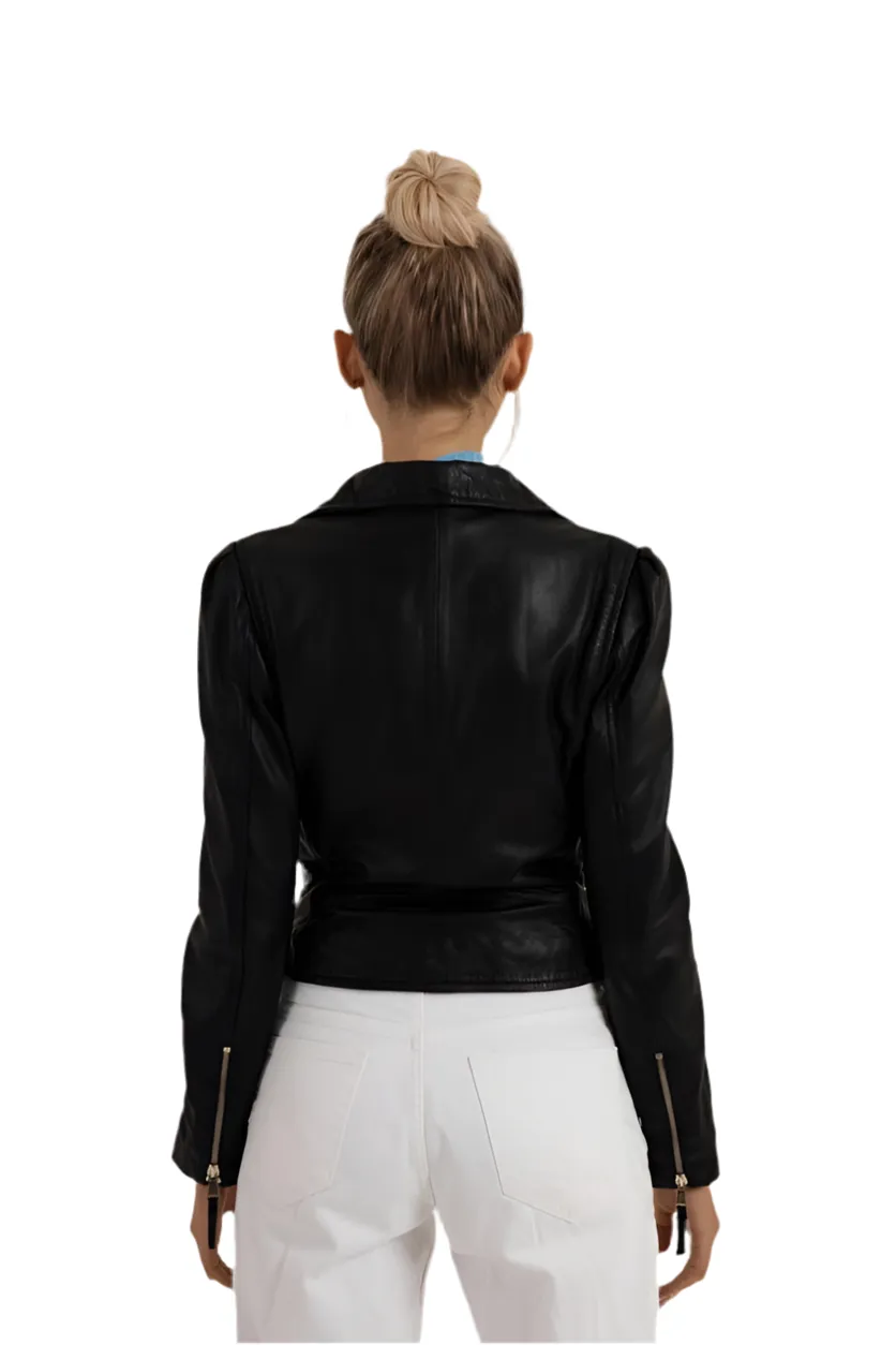 Genuine Leather Belt Biker Jacket