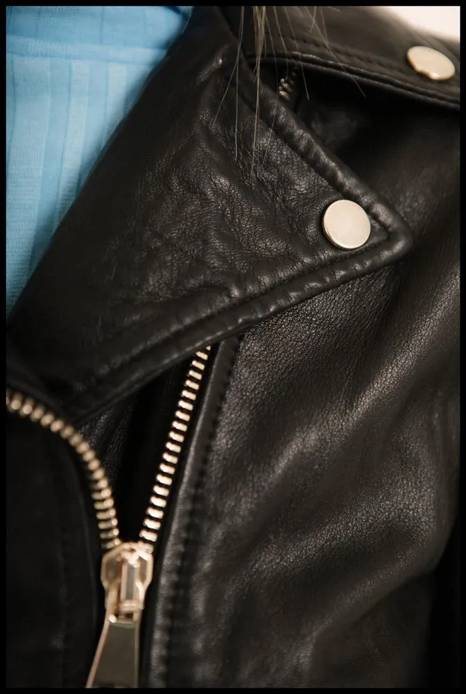 Genuine Leather Belt Biker Jacket