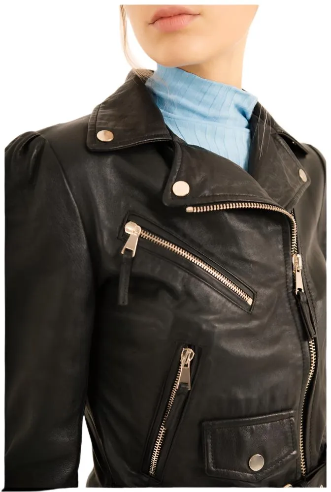 Genuine Leather Belt Biker Jacket