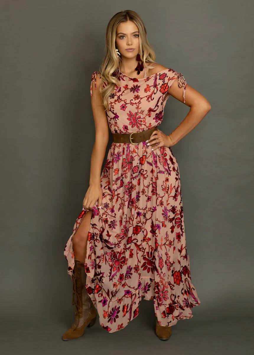 Gia Dress in Scarlet Flower