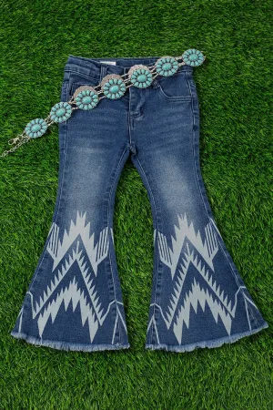 Girls, Denim Blue Aztec