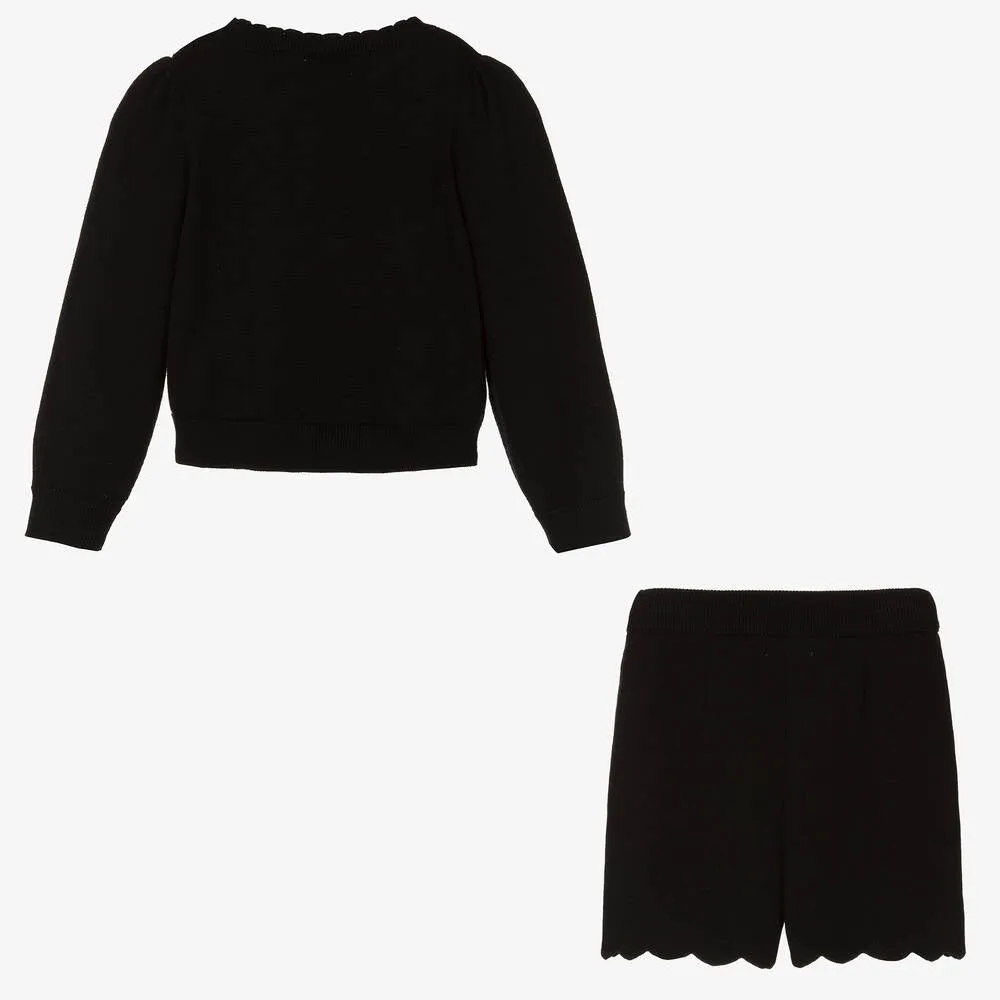 Girls Knit Sweater & Shorts Set