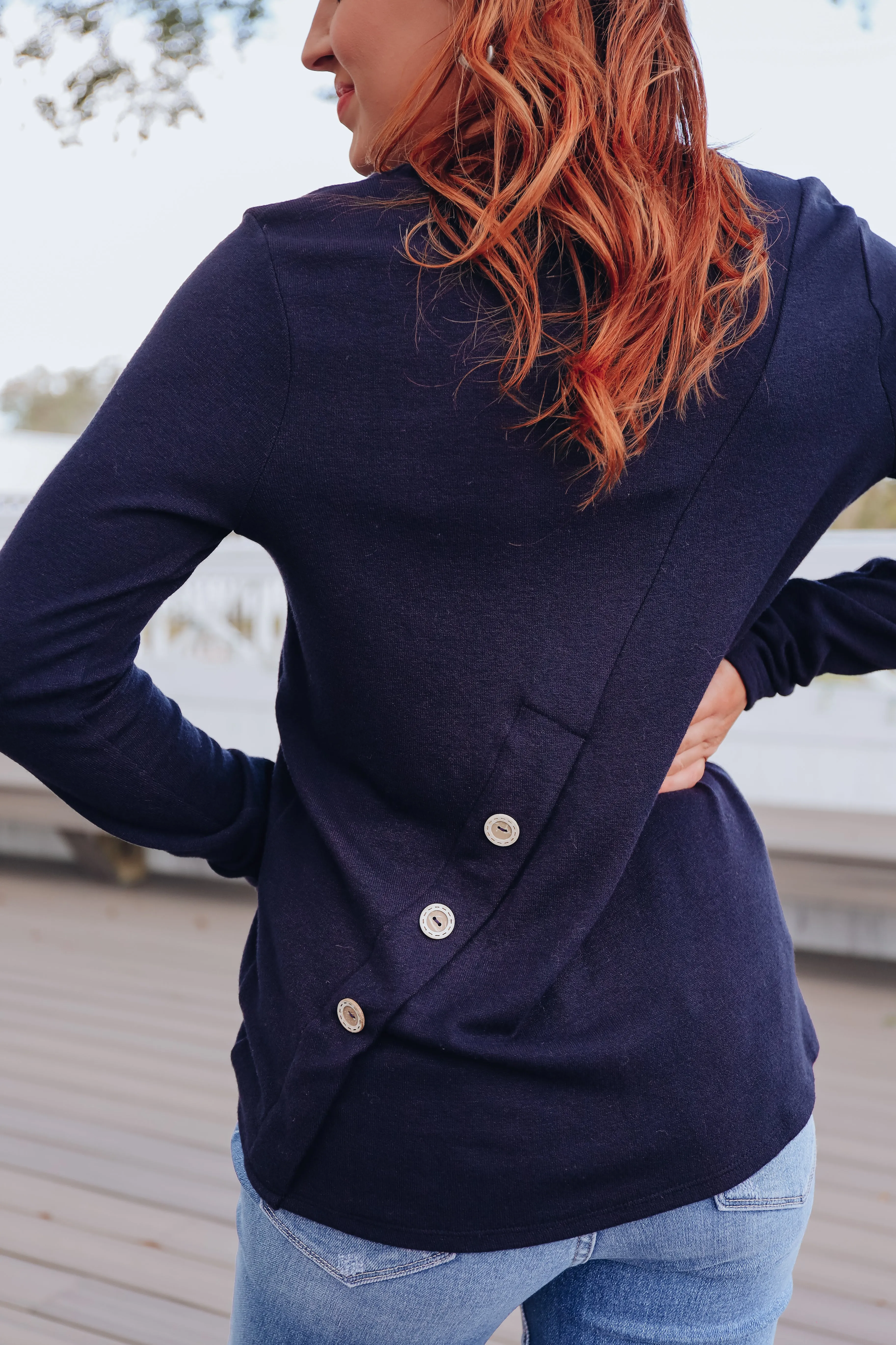 Go-To-Style Solid Knit Top - Navy