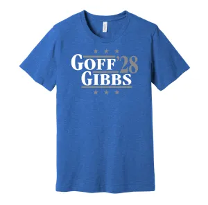 Goff & Gibbs '28 - Detroit Football Legends Political Campaign Parody T-Shirt - Hyper Than Hype Shirts