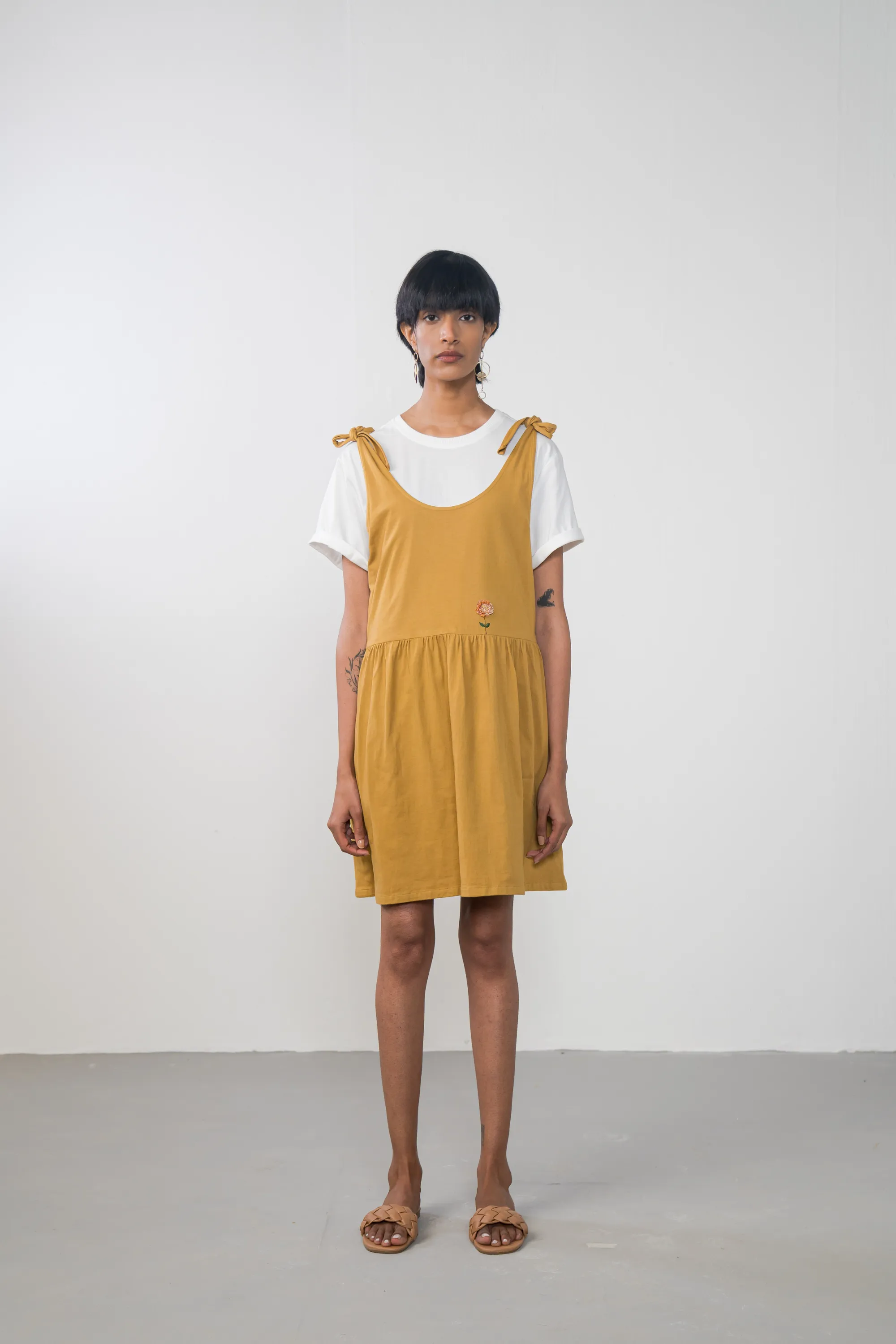 Golden Light organic cotton knit dress