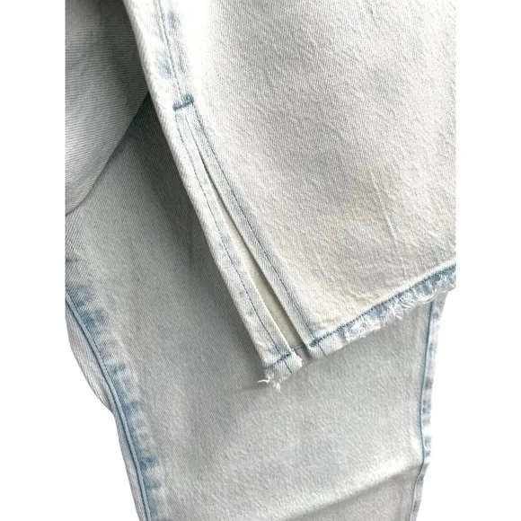 Good American Good Classic Side Slit Hi Rise Light Wash Jeans Size 18 $169