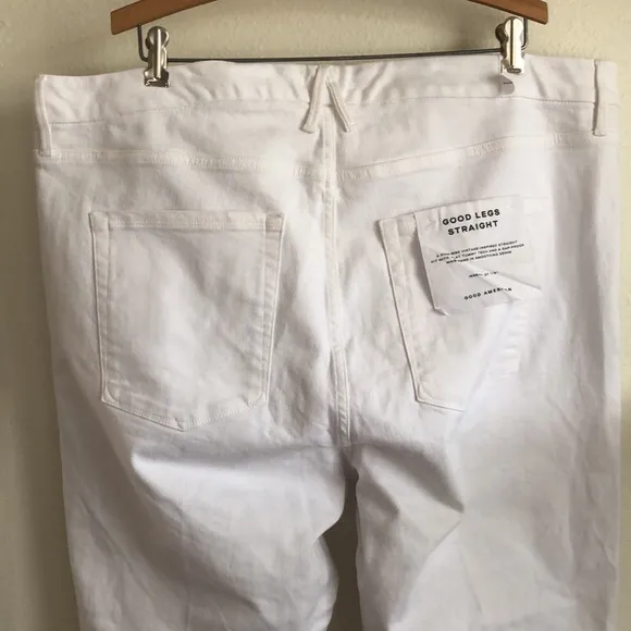 Good American White Good Legs Straight Jeans High Rise