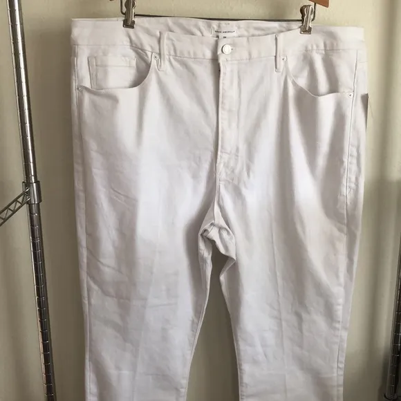 Good American White Good Legs Straight Jeans High Rise