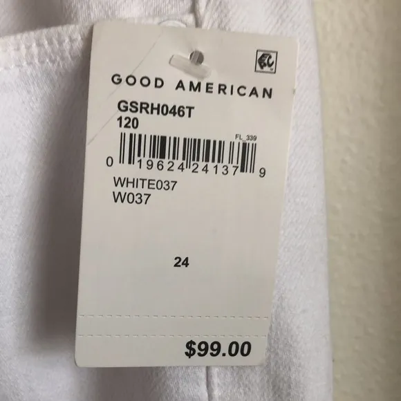 Good American White Good Legs Straight Jeans High Rise