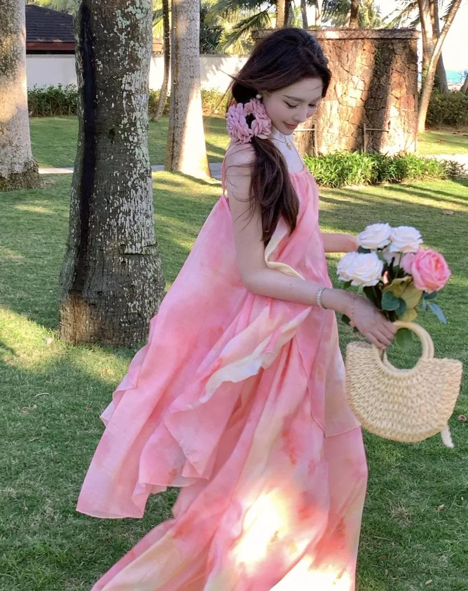 Graceful Women's Strappy Dress for Effortless Vacation Style