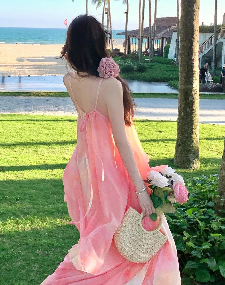 Graceful Women's Strappy Dress for Effortless Vacation Style