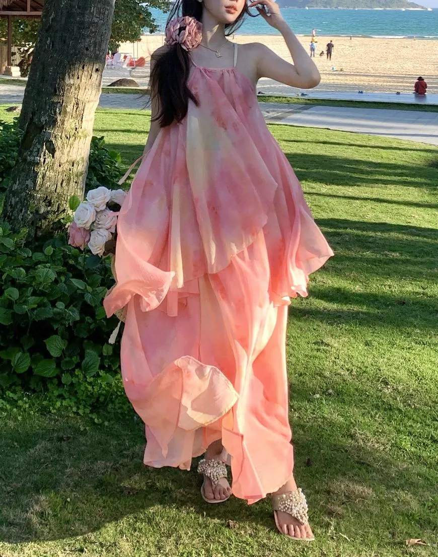 Graceful Women's Strappy Dress for Effortless Vacation Style