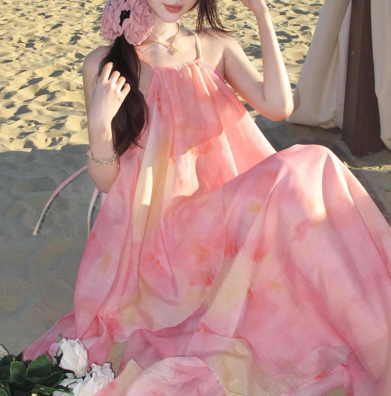Graceful Women's Strappy Dress for Effortless Vacation Style
