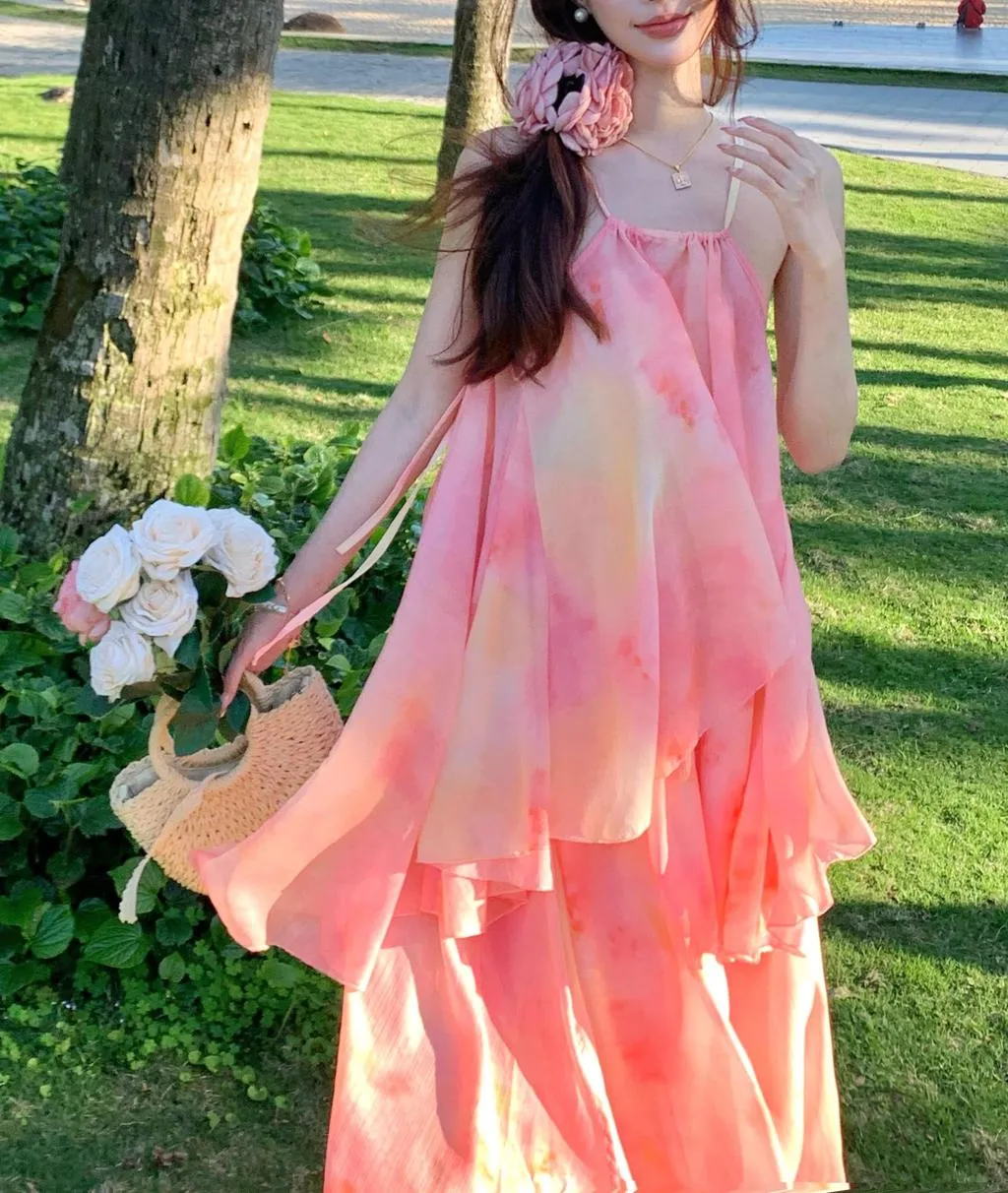 Graceful Women's Strappy Dress for Effortless Vacation Style