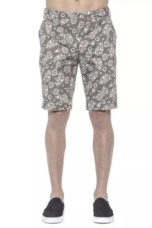 Green Cotton Men Bermuda Short