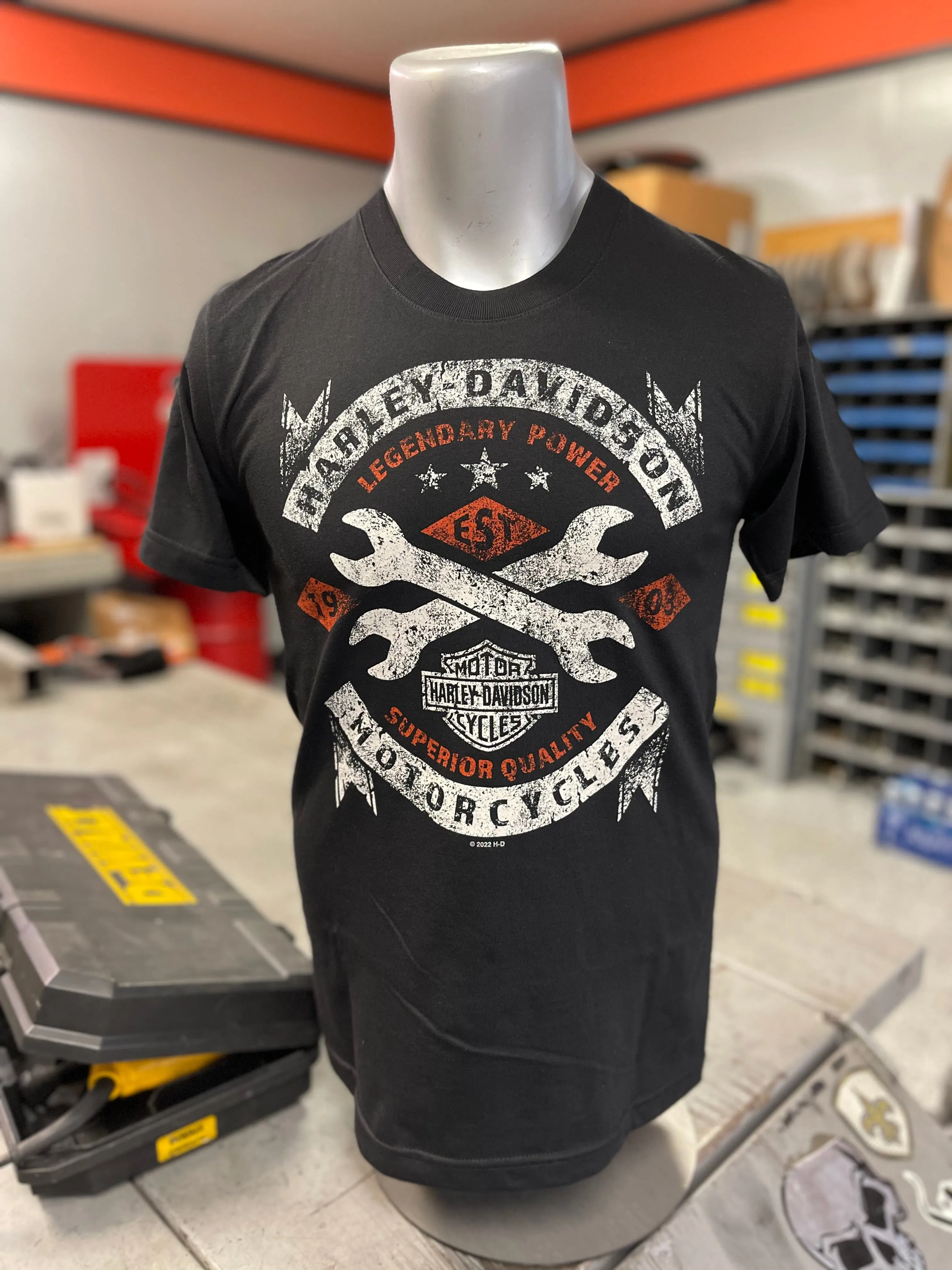 H-D BANNER LABEL ADT Cajun Harley-Davidson Men's Short Sleeve T-Shirt