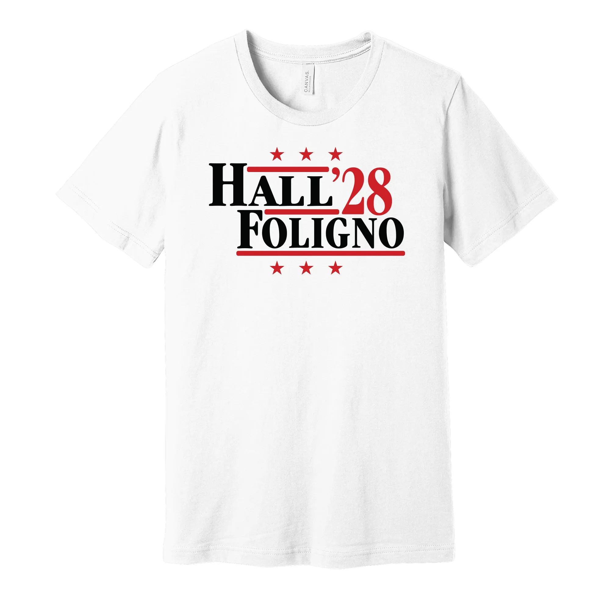 Hall & Foligno '28 - Chicago Hockey Political Campaign Parody T-Shirt - Hyper Than Hype Shirts