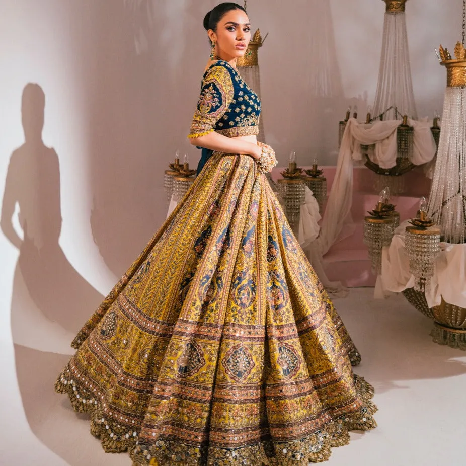 Heavy Yellow Bridal Lehenga Pakistani Wedding Dresses