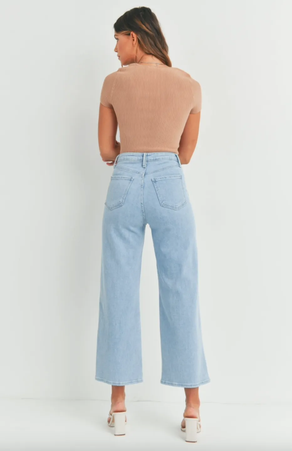 High Rise Cargo Pocket Jeans -- Light