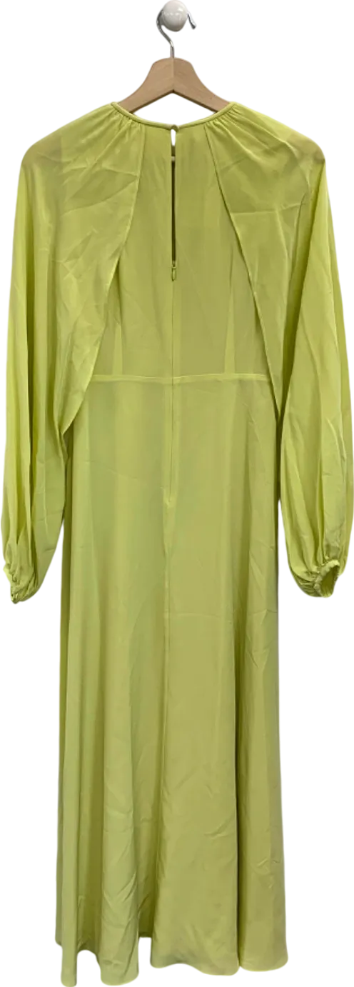 Hobbs Yellow Long Sleeve Silk Dress UK 6