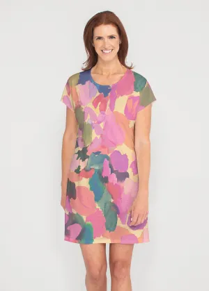 Hopscotch (17269) ~ French Terry Short Sleeve Crew Dress