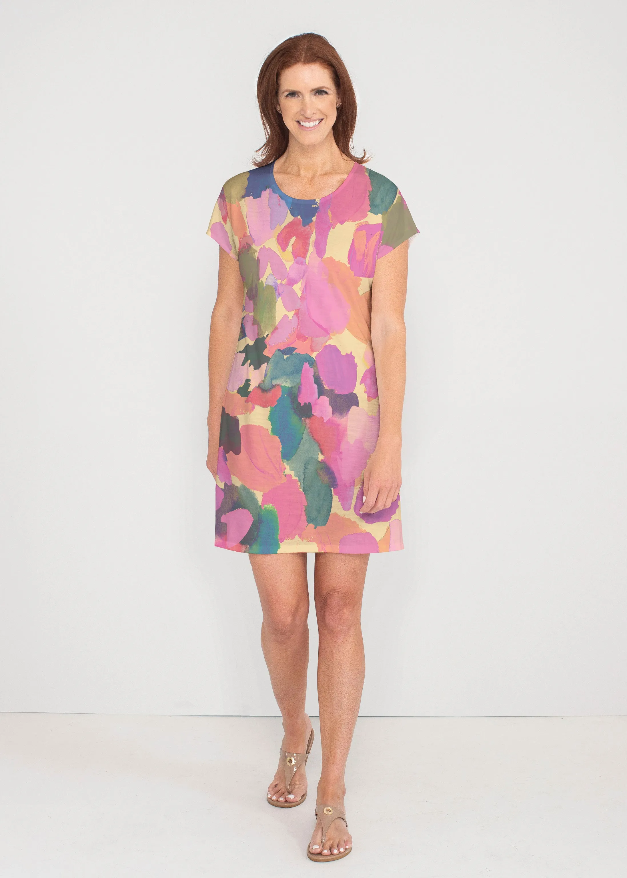 Hopscotch (17269) ~ French Terry Short Sleeve Crew Dress