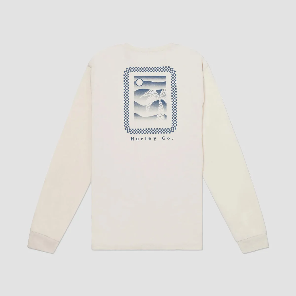 Hurley Everyday Checker Palm Longsleeve T-Shirt Bone