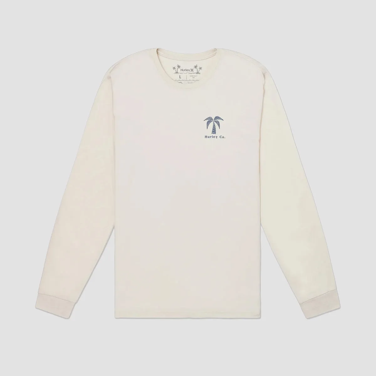 Hurley Everyday Checker Palm Longsleeve T-Shirt Bone