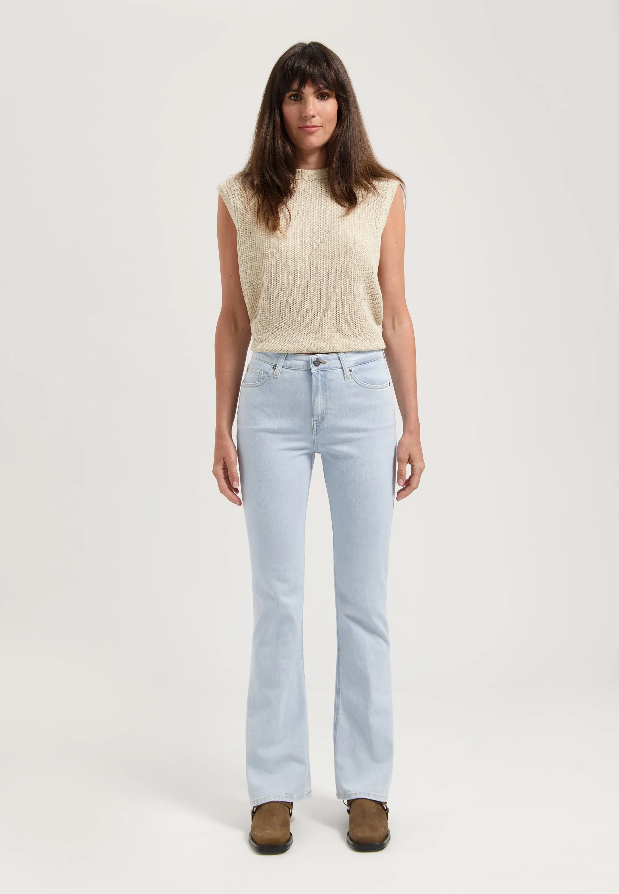 Isy High Flared Jeans Light Stone