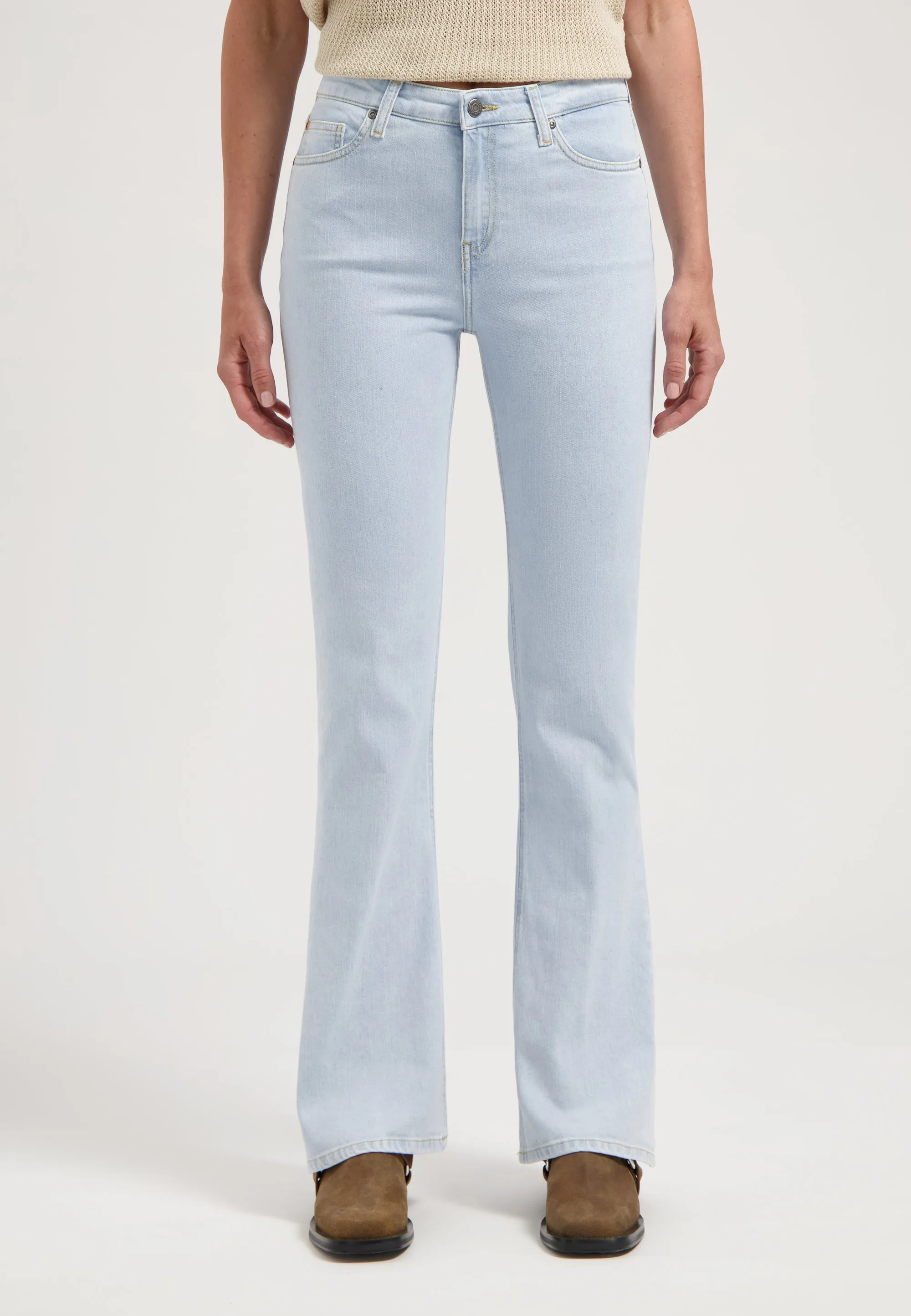 Isy High Flared Jeans Light Stone
