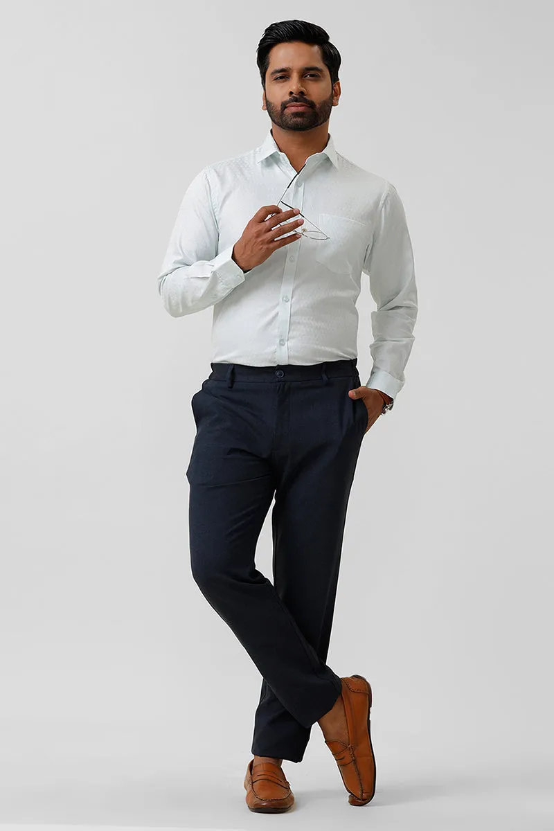 Italian Dobby - Soft Mint Green Diamond Pattern Formal Shirts For Men | Ariser