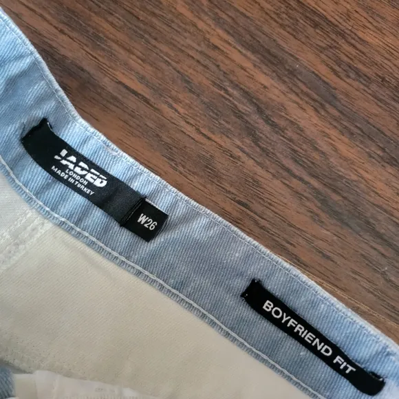 JADED London Cloud Print Boyfriend Fit Baggy Loose High Waist Denim Jeans Siz 26