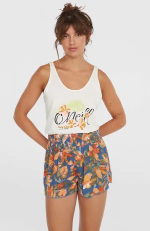 Johnny Smocked Waist Shorts | Blue Painted Tropics