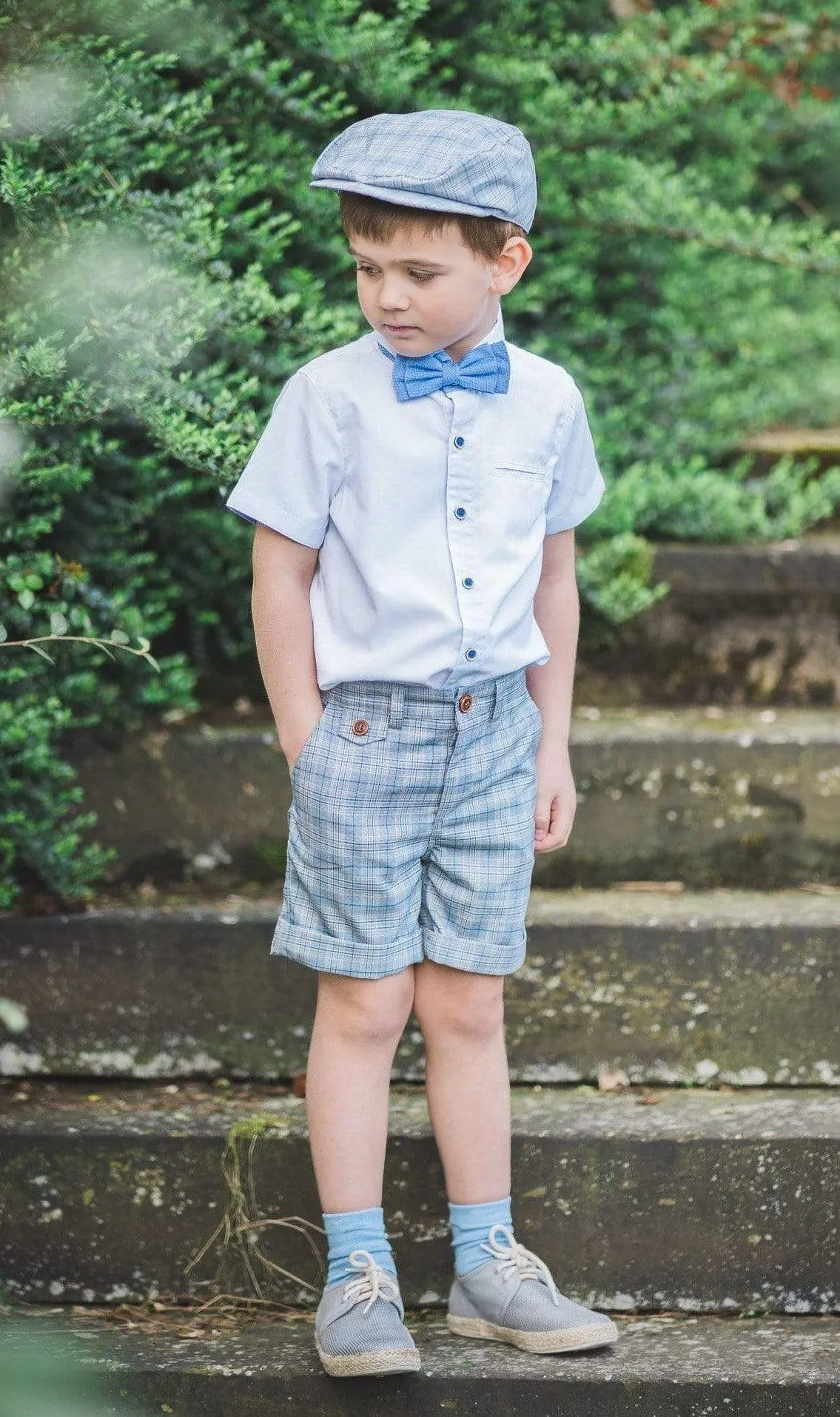 Joseph: Grey check shorts