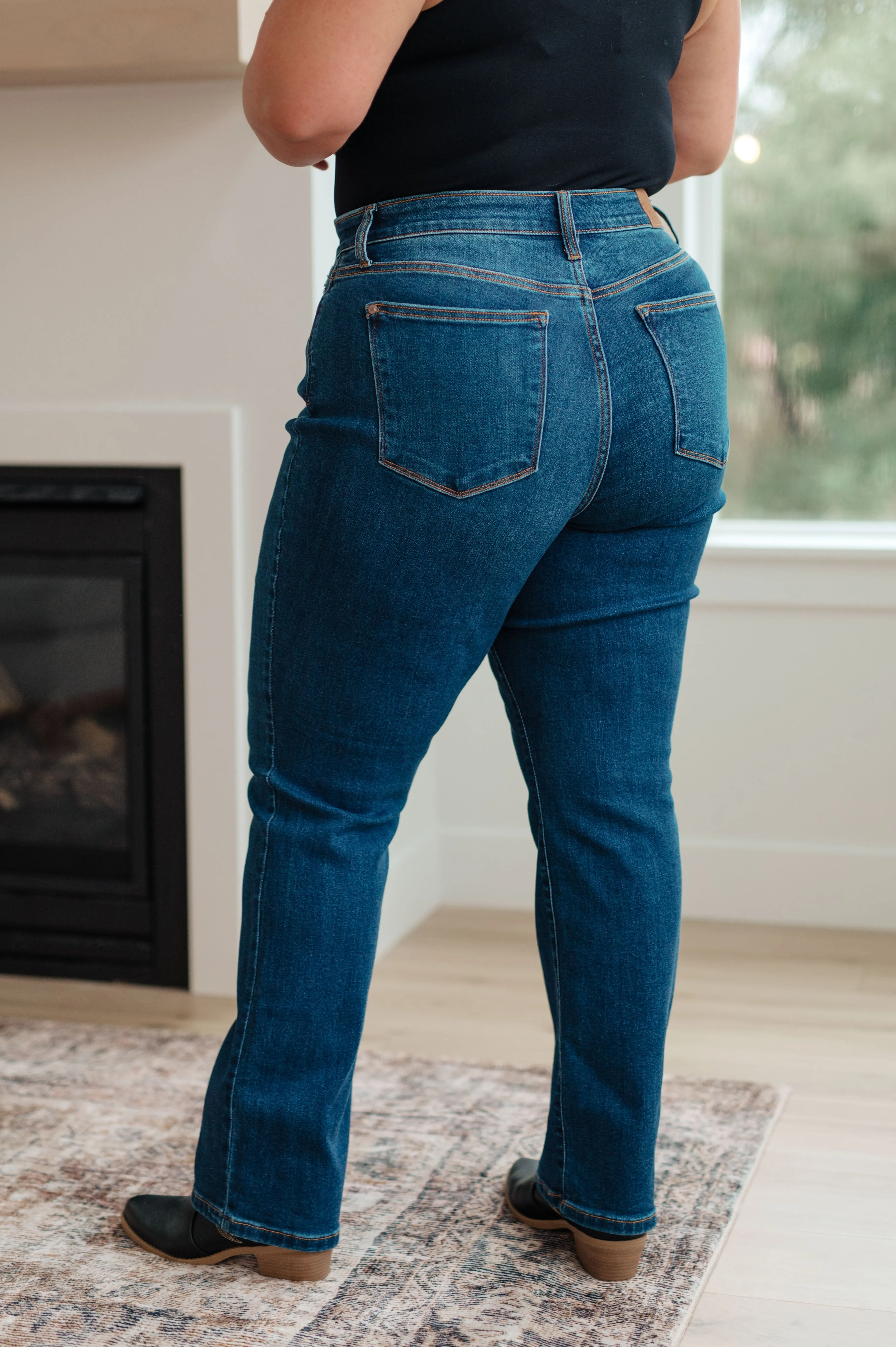 JUDY BLUE Pippa High Rise Button Fly Straight Jeans
