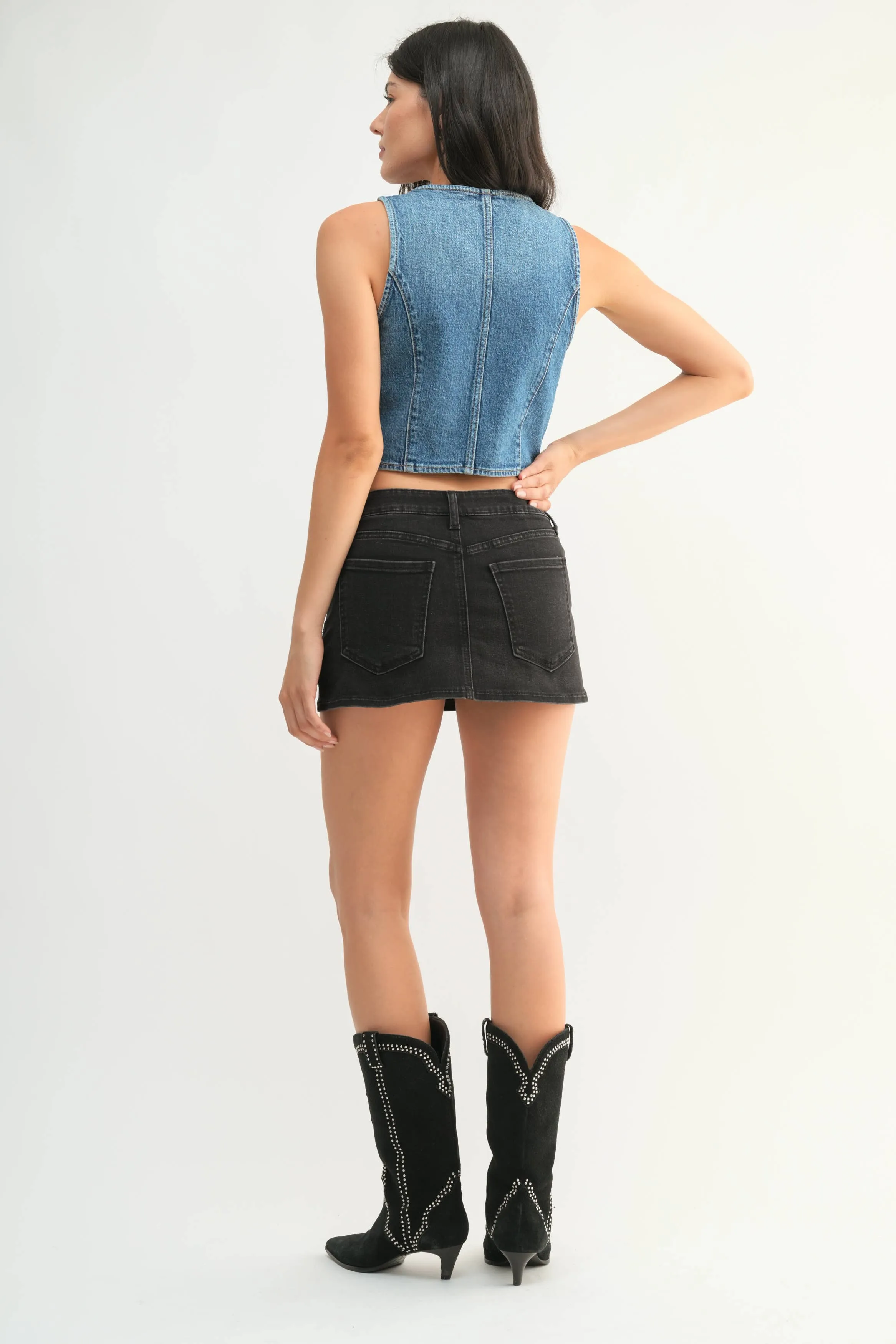 Just USA Denim Skort - Black