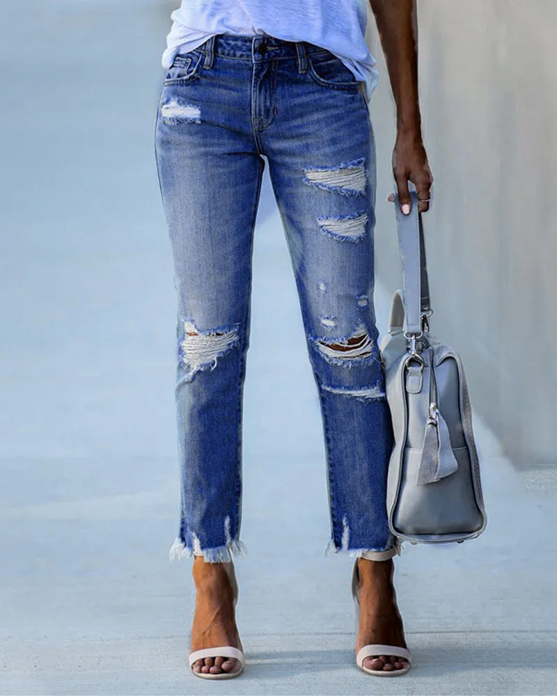 Kaya | Worn Skinny Jeans | Modern Style | Stretch Blend