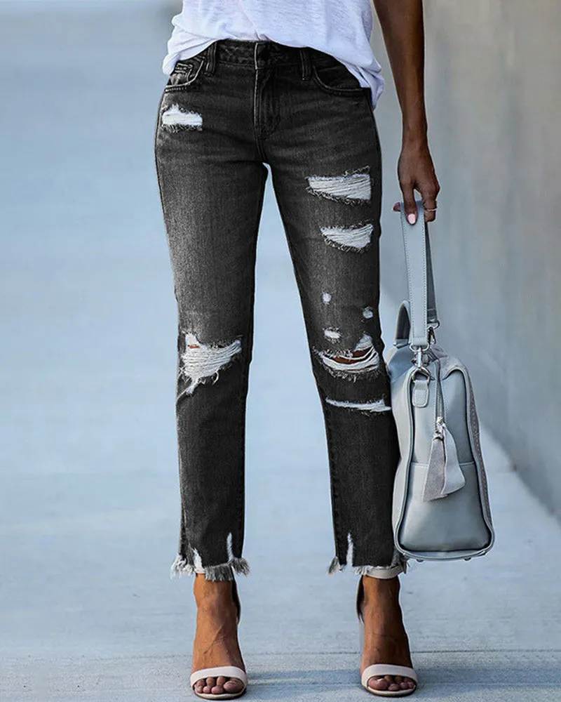 Kaya | Worn Skinny Jeans | Modern Style | Stretch Blend