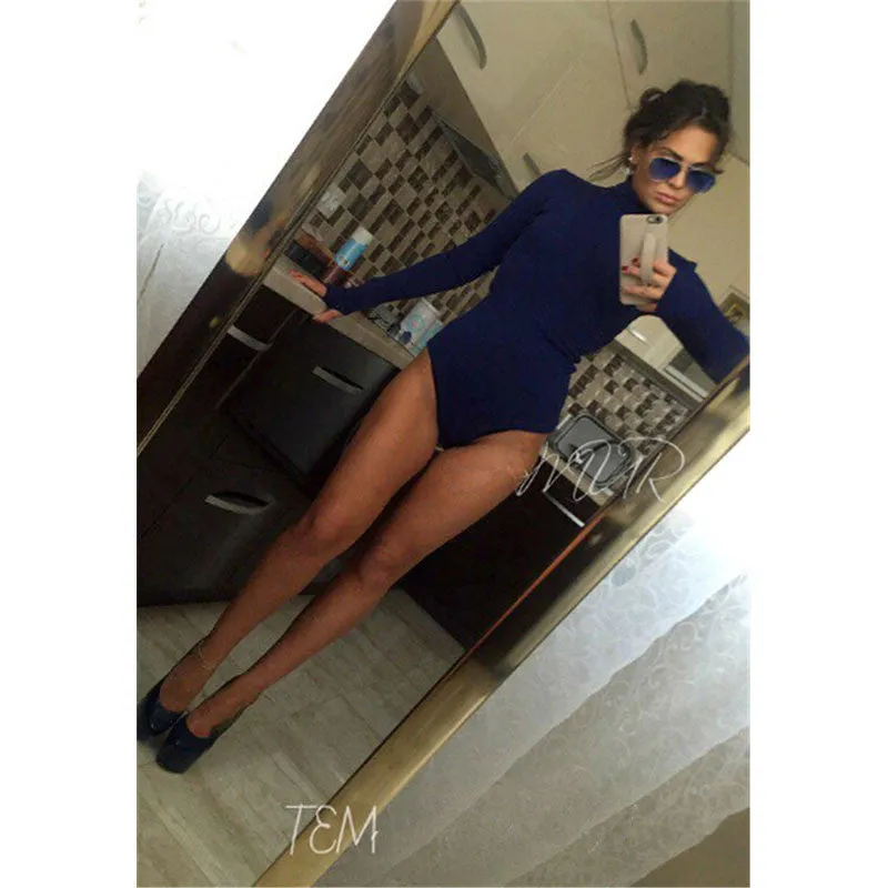 KAYWIDE Sexy Autumn Rompers Series Women Jumpsuit Playsuit High Neck Long sleeve Winter Bodysuits For Women A16617