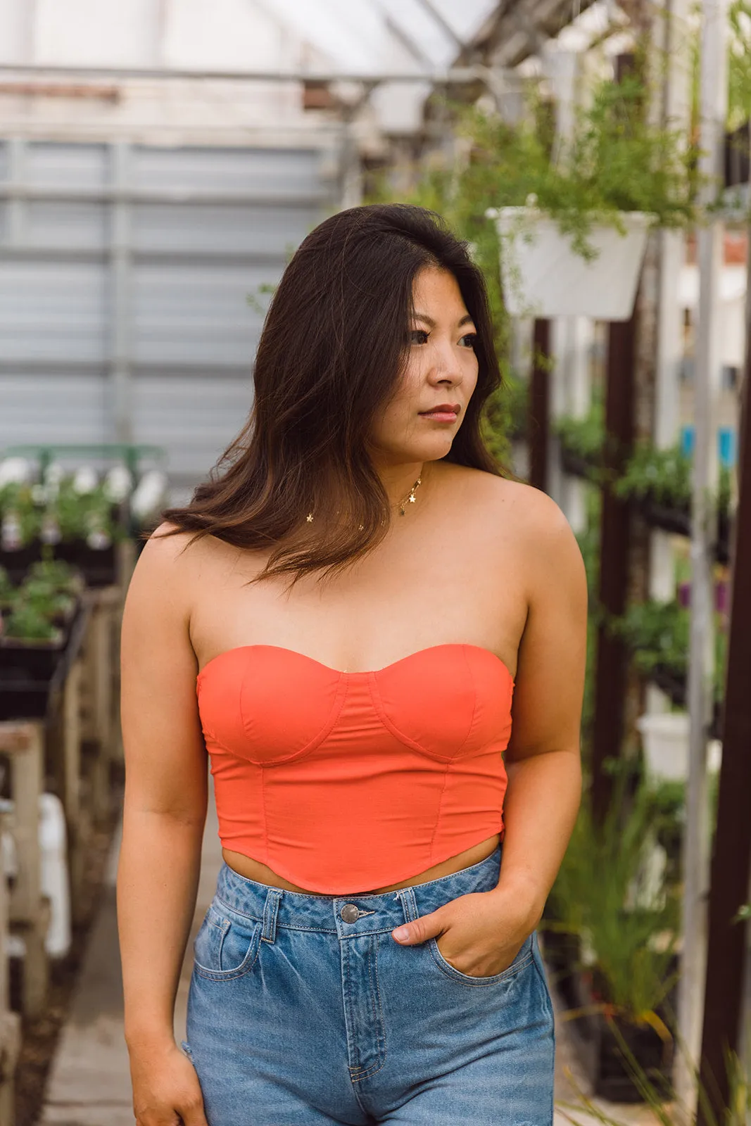 Keely Strapless Corset Crop Top