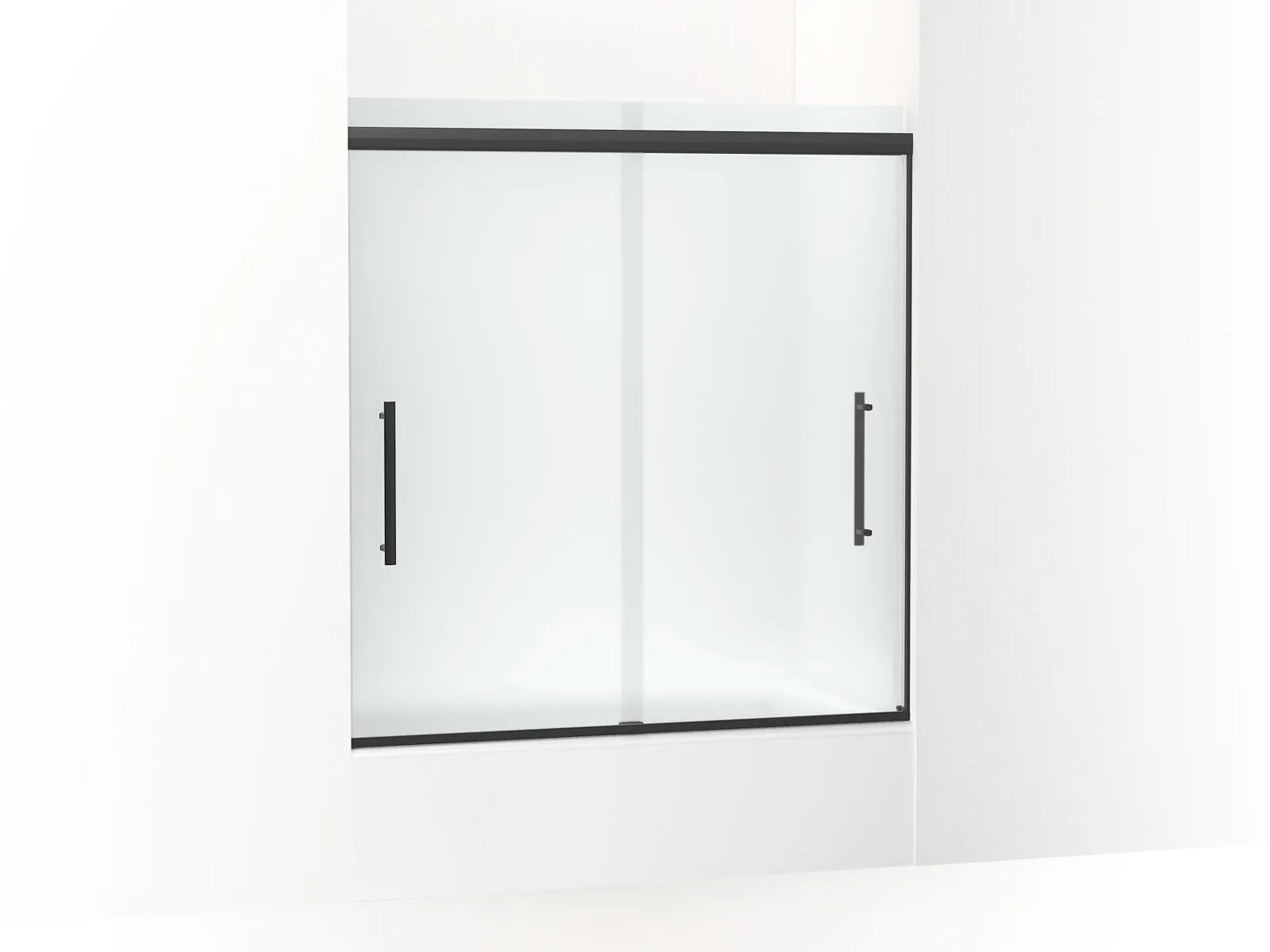 KOHLER K-707602-8D3 Pleat Frameless sliding bath door, 63-9/16" H x 54-5/8 - 59-5/8" W, with 5/16" thick Frosted glass