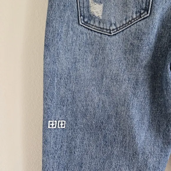 Ksubi Nine O Trashed Lifetime Raw Hem  Slim Fit Jeans Blue Denim size 26