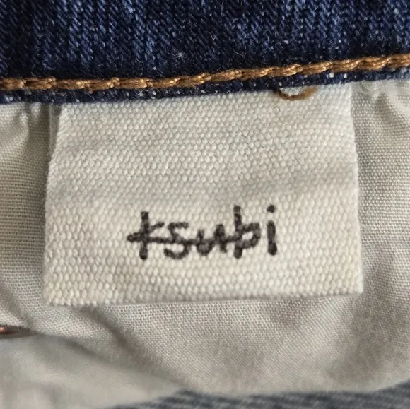 Ksubi Nine O Trashed Lifetime Raw Hem  Slim Fit Jeans Blue Denim size 26
