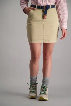Ladies Brushed Stretch Twill Skirt - Khaki