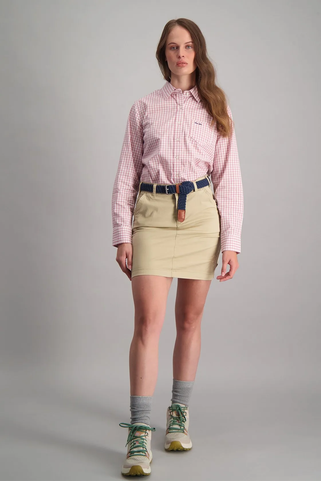 Ladies Brushed Stretch Twill Skirt - Khaki
