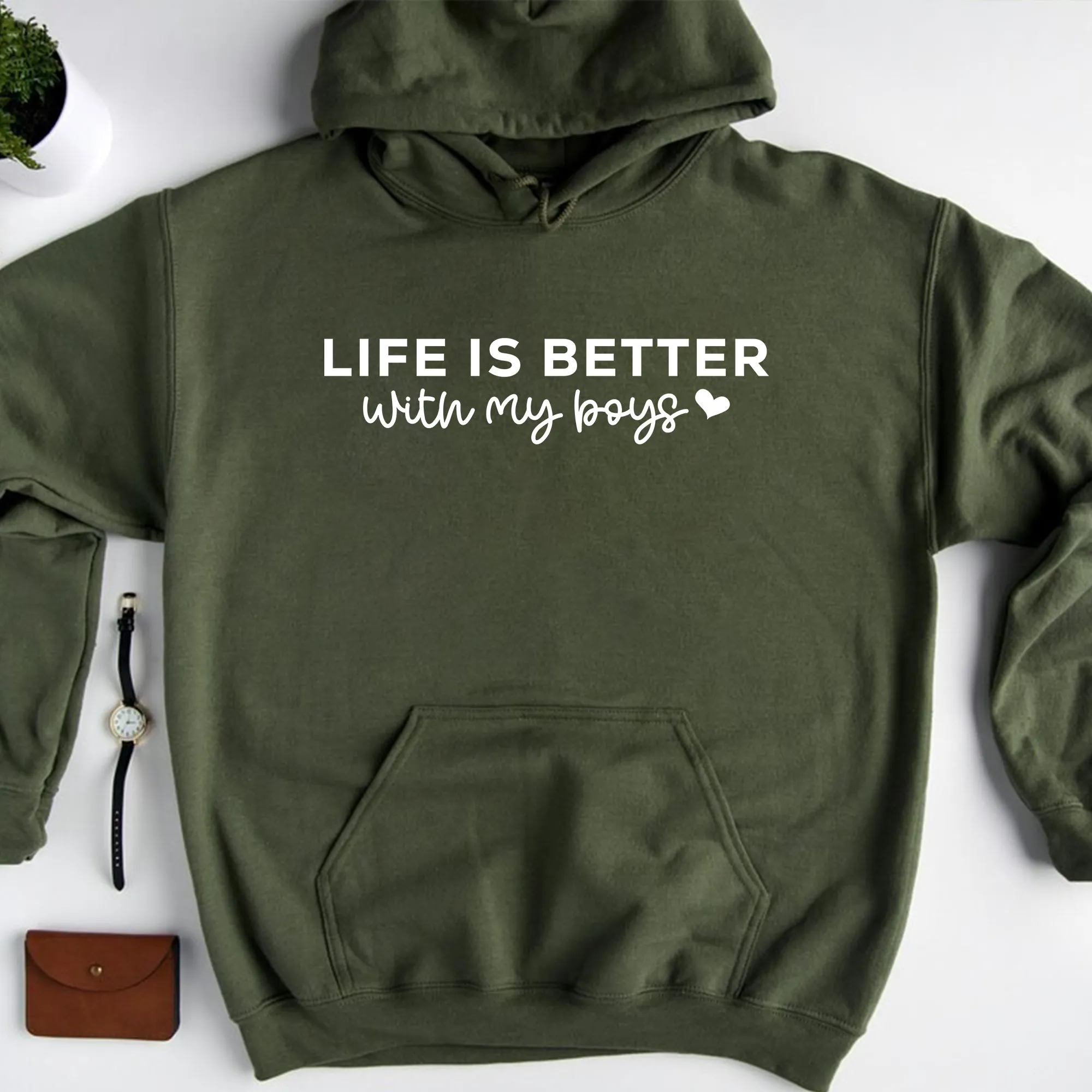 Life is Better With My Boys Hoodie, Mom of Boys Sweatshirt, Mom of Boys Crewneck, Mom of Boys Shirt, Mothers Day Shirt