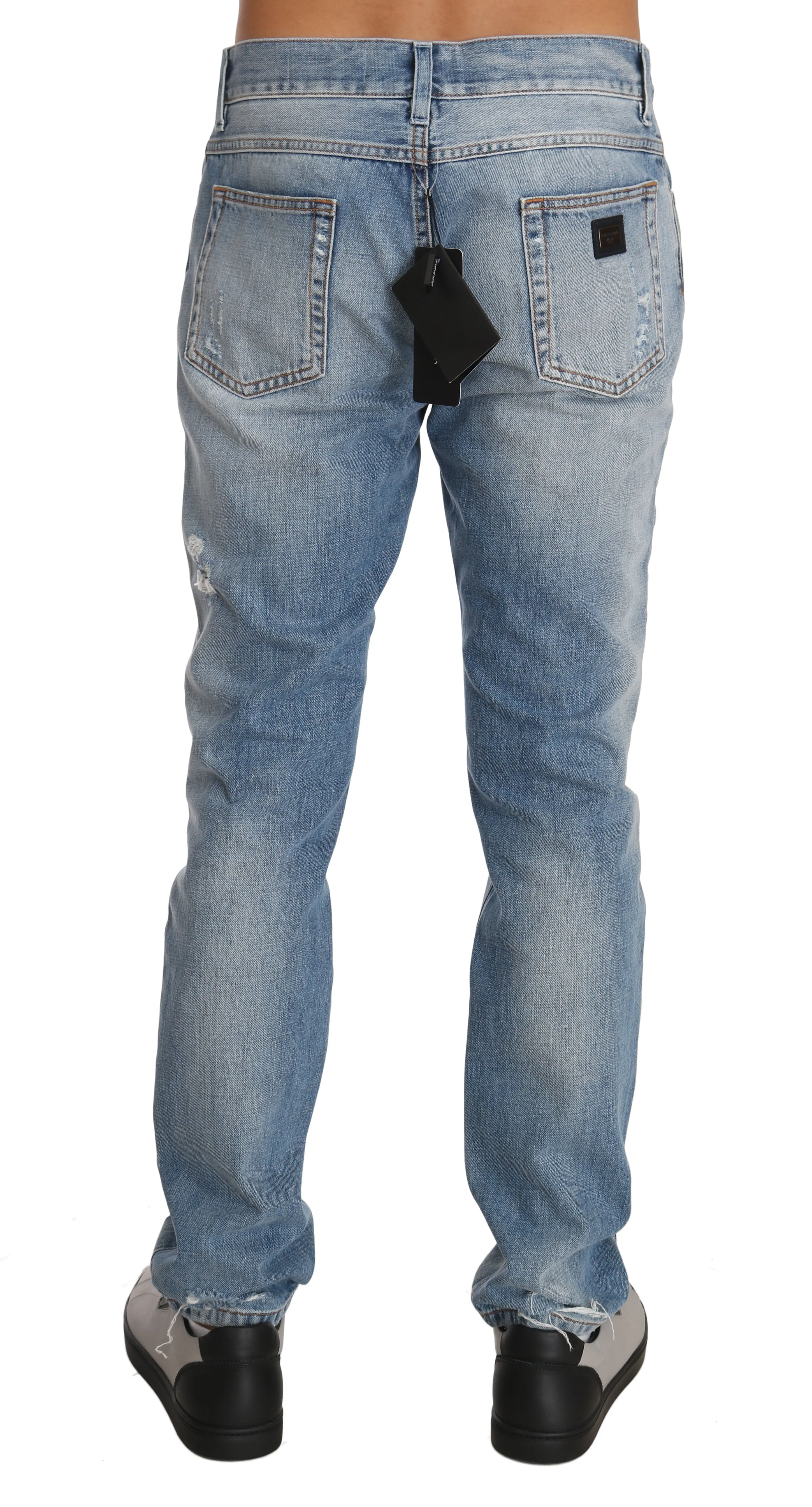 Light Blue Cotton COMFORT Logo Jeans  Pants
