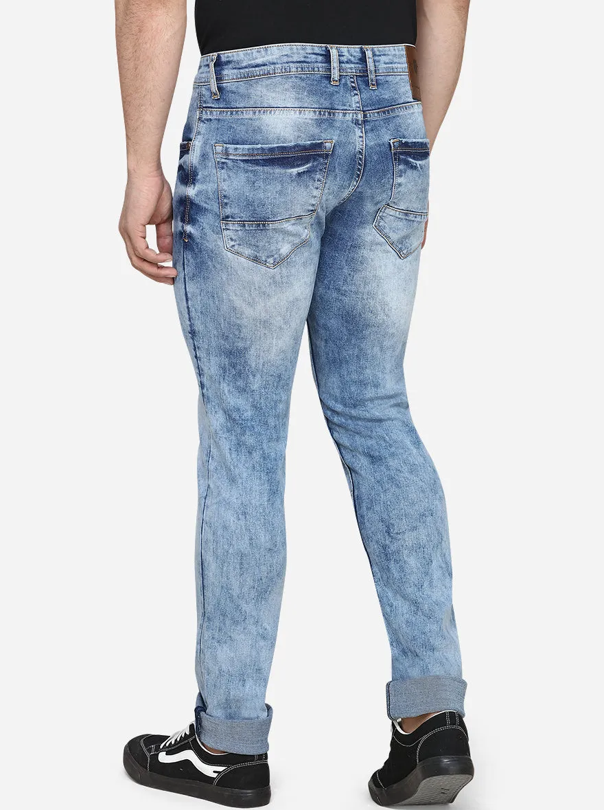 Light Blue Washed Slim Fit Jeans | JadeBlue